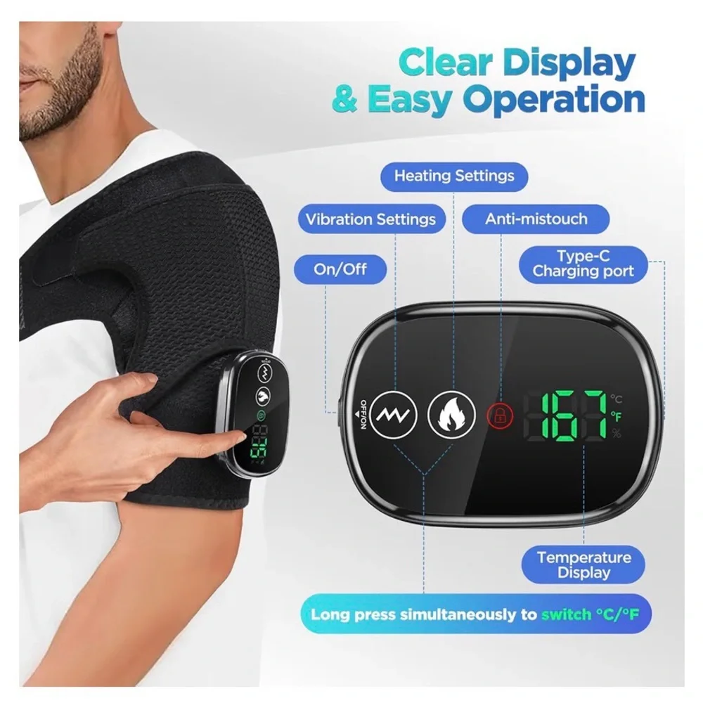 Black Heated Shoulder Massager